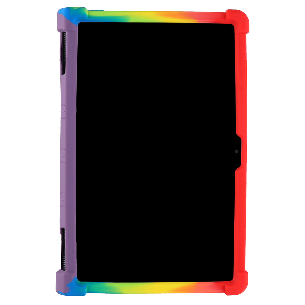 For Lenovo Yoga Tab 11 Flexible Silicone Thickened Four Corners Anti-fall Tablet Case Cover with Foldable Kickstand