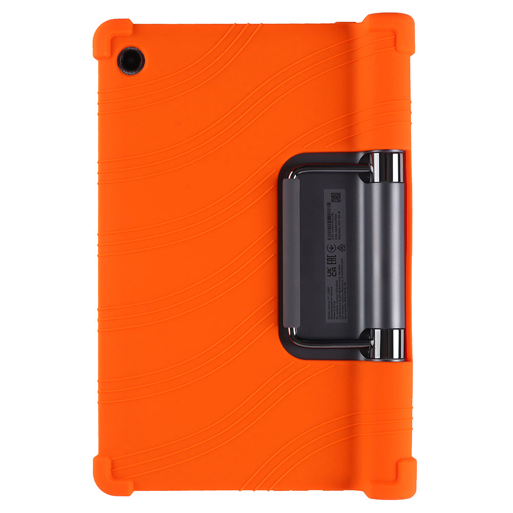 For Lenovo Yoga Tab 11 Flexible Silicone Thickened Four Corners Anti-fall Tablet Case Cover with Foldable Kickstand