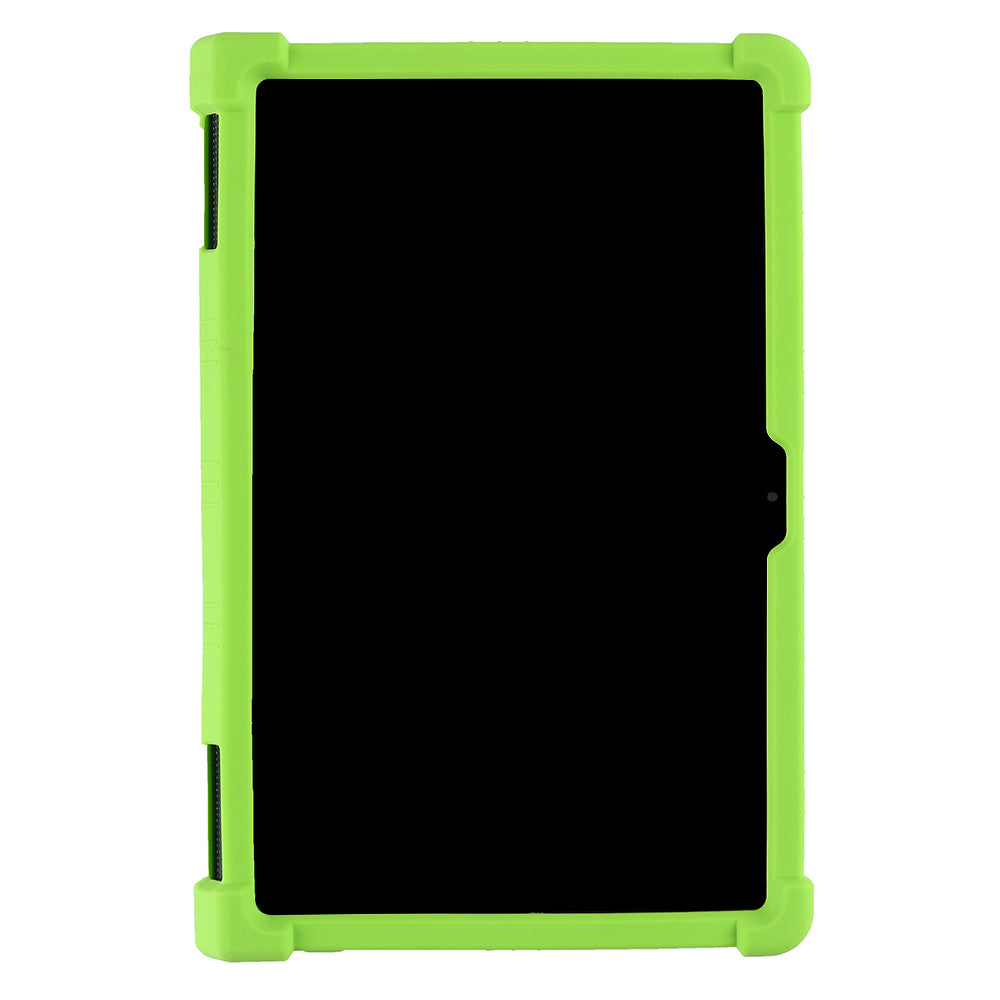 For Lenovo Yoga Tab 11 Flexible Silicone Thickened Four Corners Anti-fall Tablet Case Cover with Foldable Kickstand