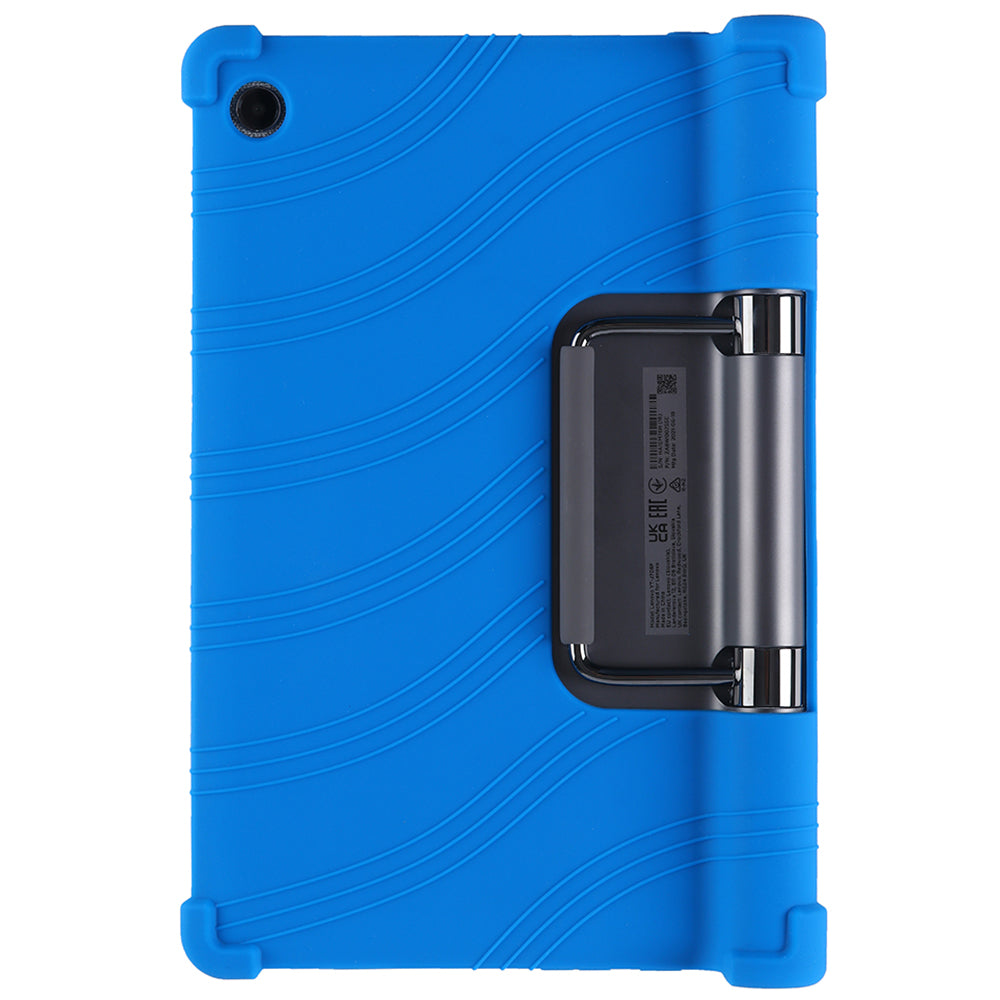 For Lenovo Yoga Tab 11 Flexible Silicone Thickened Four Corners Anti-fall Tablet Case Cover with Foldable Kickstand