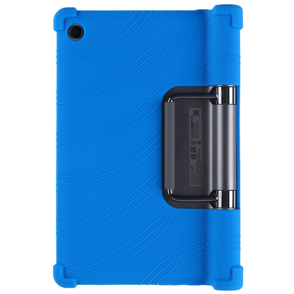 For Lenovo Yoga Tab 11 Flexible Silicone Thickened Four Corners Anti-fall Tablet Case Cover with Foldable Kickstand