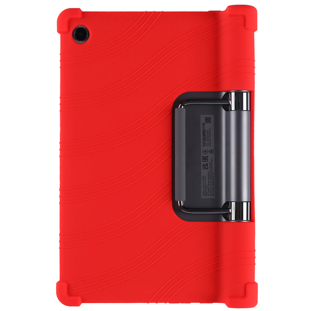 For Lenovo Yoga Tab 11 Flexible Silicone Thickened Four Corners Anti-fall Tablet Case Cover with Foldable Kickstand