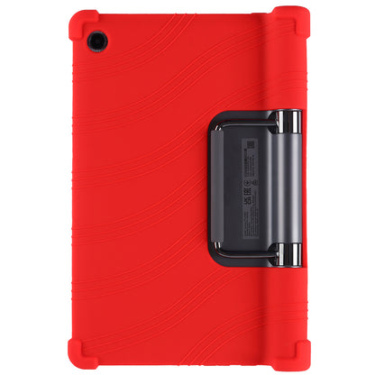 For Lenovo Yoga Tab 11 Flexible Silicone Thickened Four Corners Anti-fall Tablet Case Cover with Foldable Kickstand