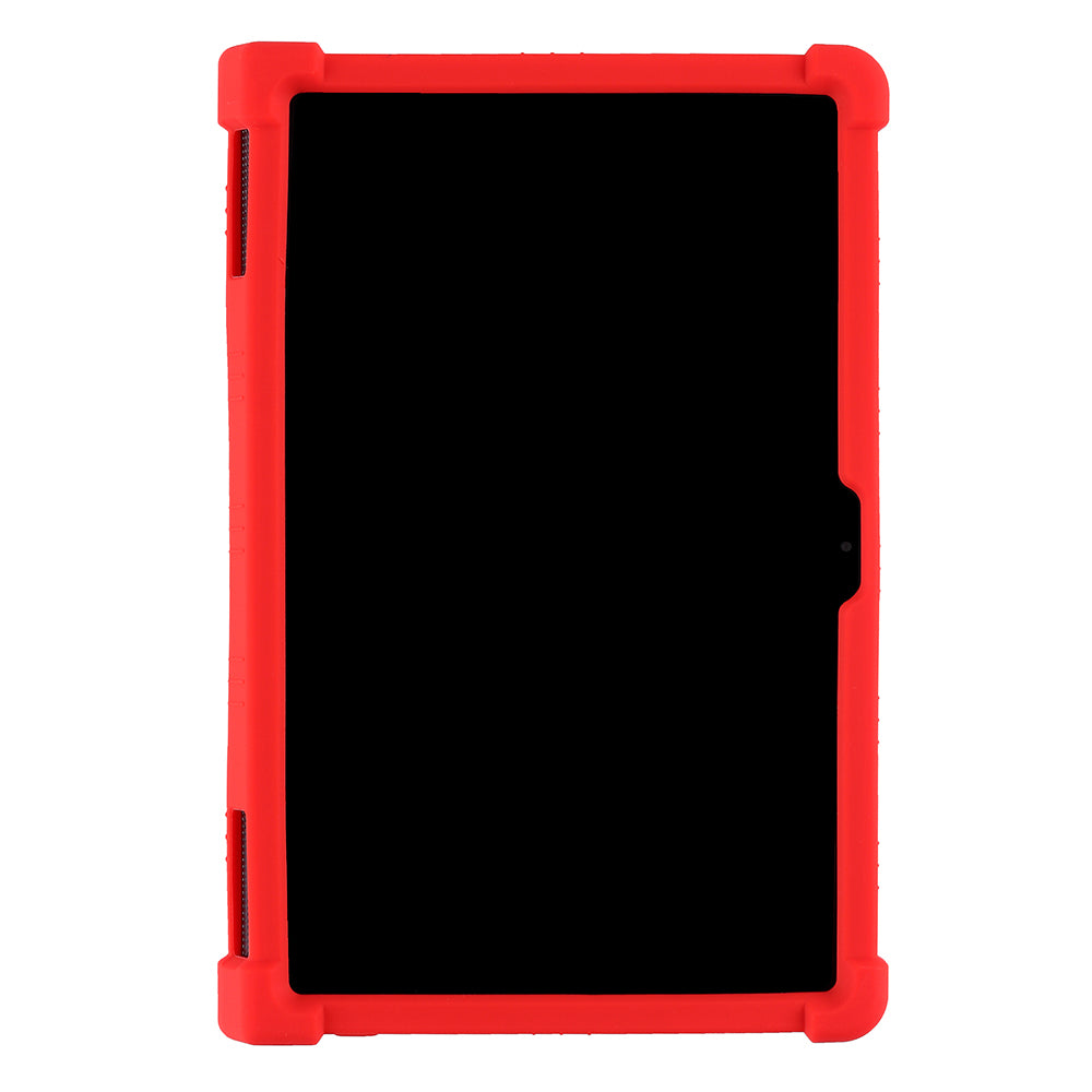 For Lenovo Yoga Tab 11 Flexible Silicone Thickened Four Corners Anti-fall Tablet Case Cover with Foldable Kickstand