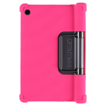 For Lenovo Yoga Tab 11 Flexible Silicone Thickened Four Corners Anti-fall Tablet Case Cover with Foldable Kickstand