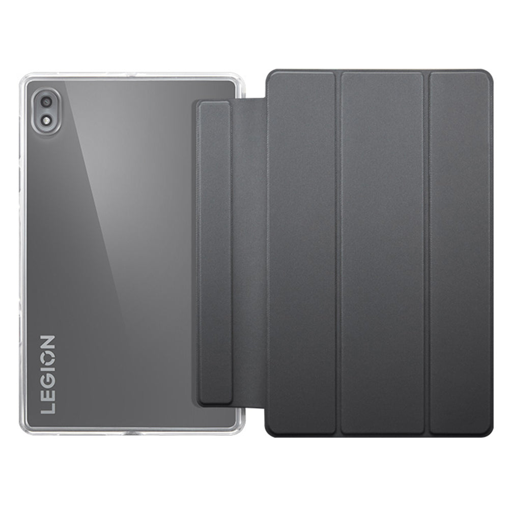 For Lenovo Legion Y700 Magnetic Tri-fold Stand PU Leather + TPU + Microfiber Leather All-round Protection Tablet Cover Case