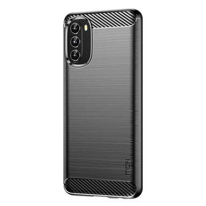 MOFI JK TPU Series-1 for Motorola Moto G 5G (2022) Phone Protector Carbon Fiber Texture Soft TPU Brushed Surface Anti-fall Case