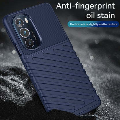 For Motorola Edge 30 Pro Thunder Series Twill Texture Thickened Anti-fall Protection TPU Case Phone Cover