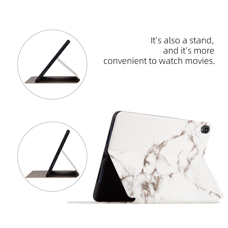 For Lenovo Tab P11 TB-J606F / Tab P11 5G Stylish Marble Pattern Printing Case PU Leather + TPU Stand Anti-scratch Tablet Cover