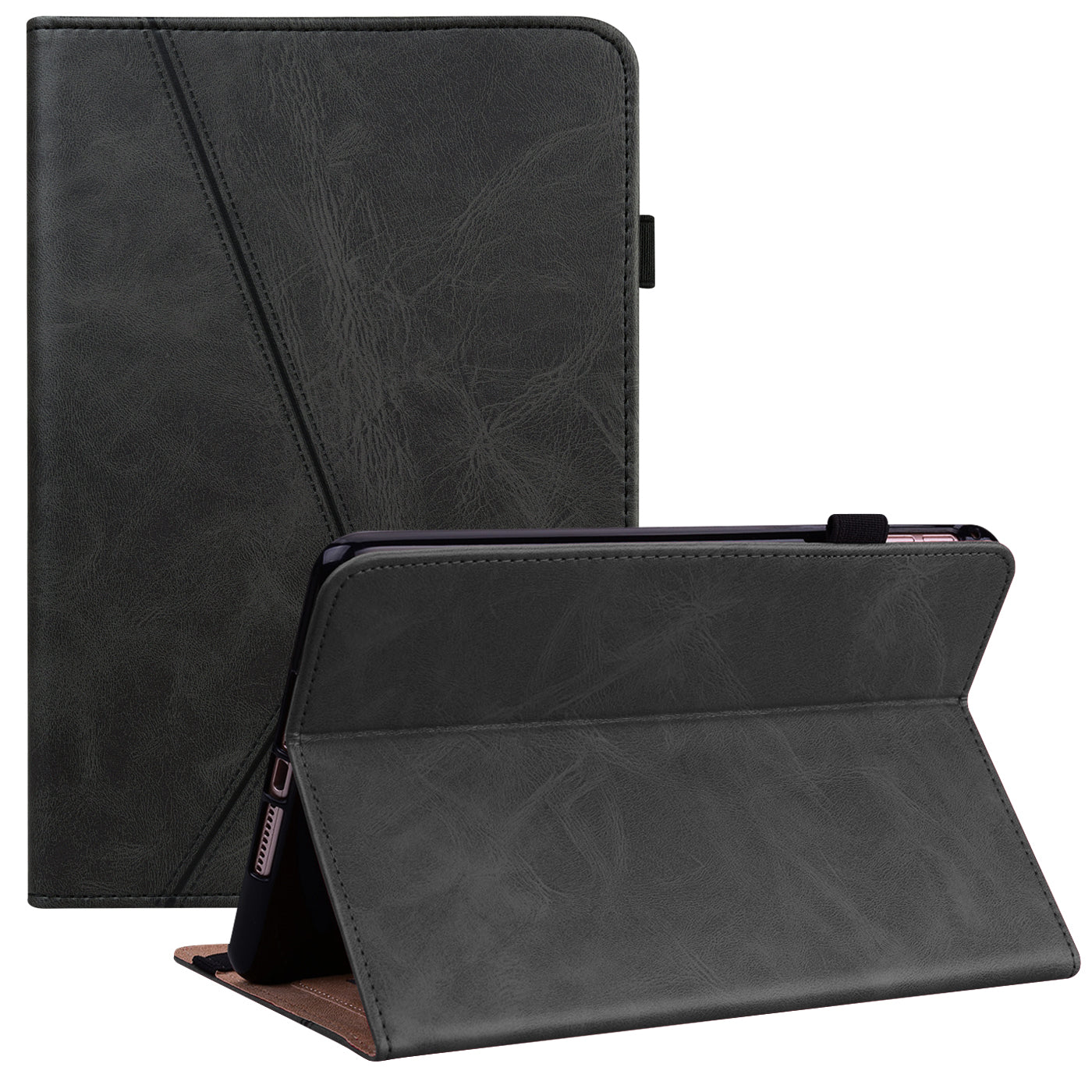 For Lenovo Legion Y700 Line Imprinted Adjustable Stand PU Leather Auto Wake/Sleep Drop-proof Tablet Case with Card Slots