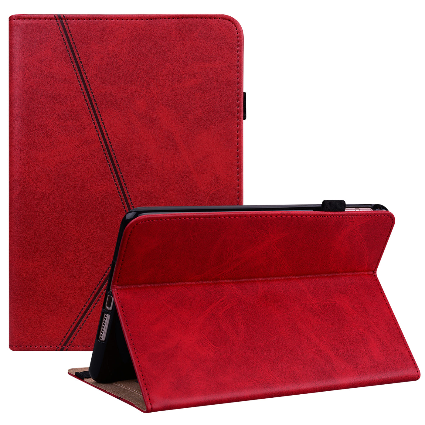 For Lenovo Legion Y700 Line Imprinted Adjustable Stand PU Leather Auto Wake/Sleep Drop-proof Tablet Case with Card Slots