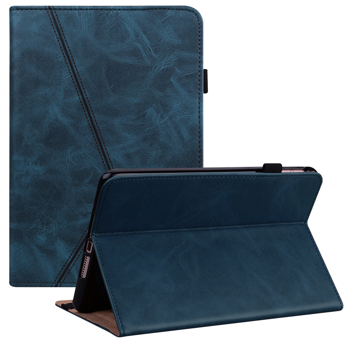 For Lenovo Legion Y700 Line Imprinted Adjustable Stand PU Leather Auto Wake/Sleep Drop-proof Tablet Case with Card Slots