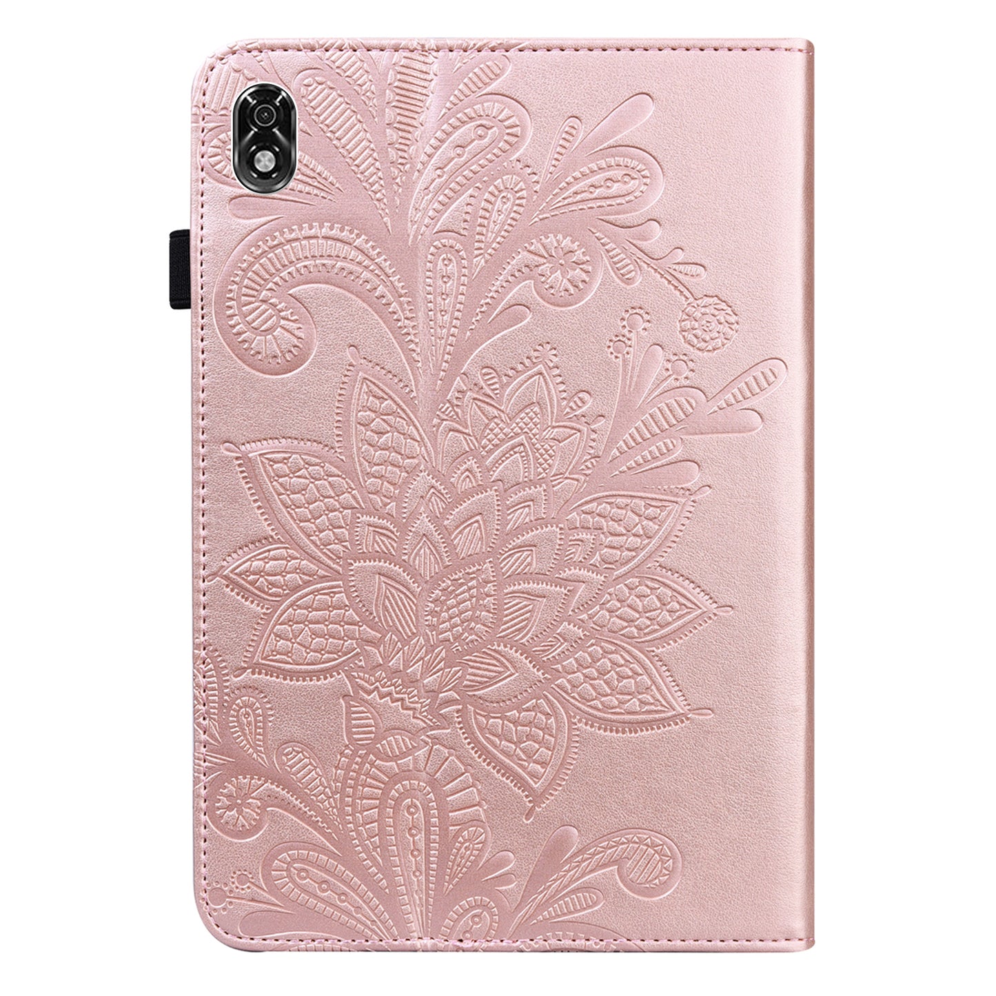 For Lenovo Legion Y700 Flower Imprinting Auto Wake/Sleep Stand Tablet Cover Leather Case with Wallet Function