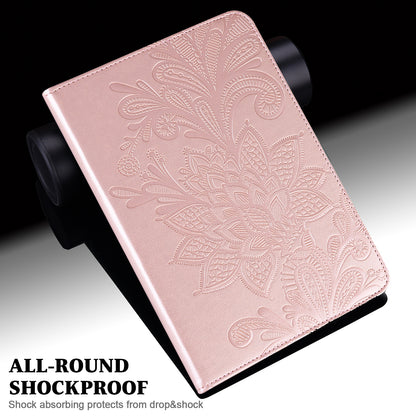 For Lenovo Legion Y700 Flower Imprinting Auto Wake/Sleep Stand Tablet Cover Leather Case with Wallet Function