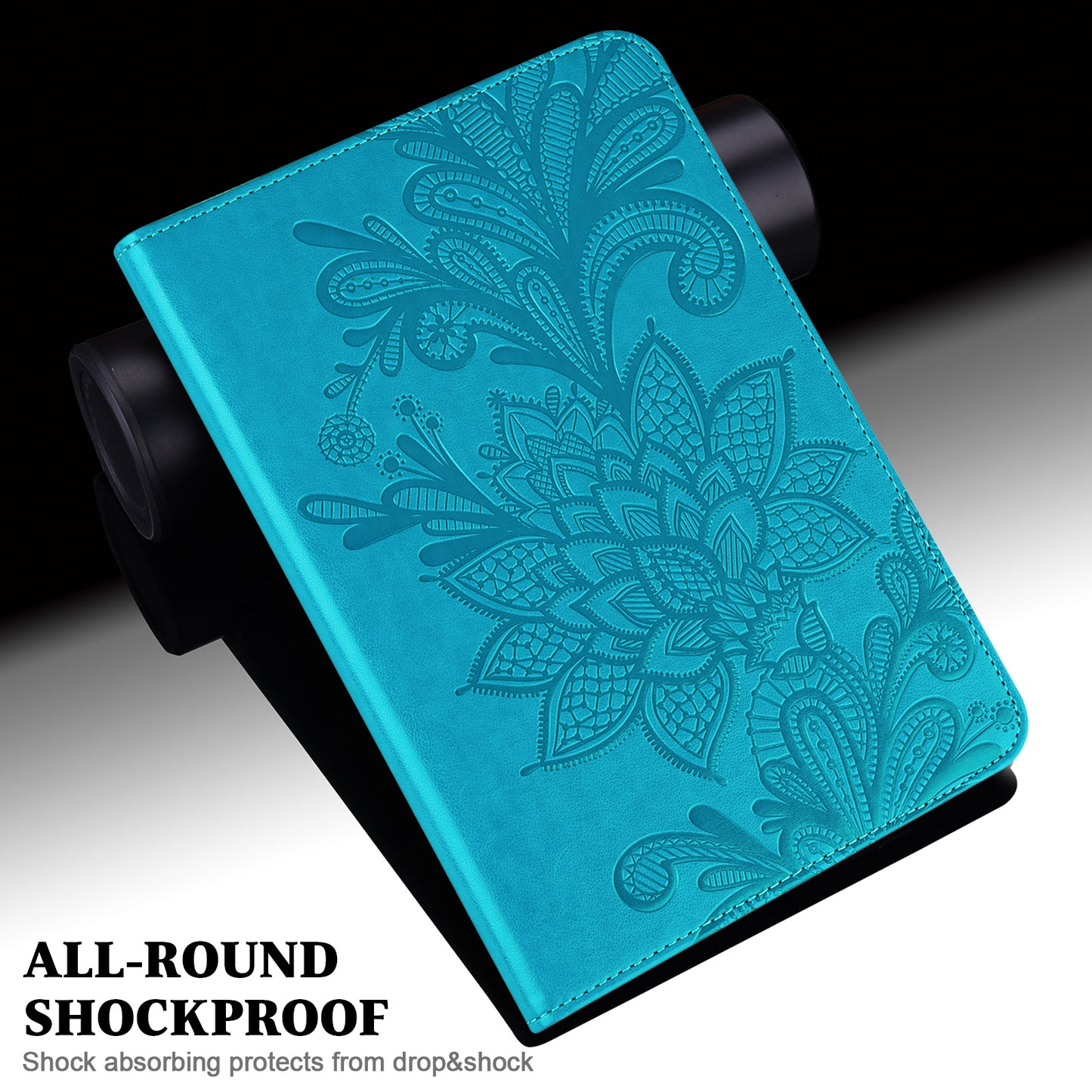 For Lenovo Legion Y700 Flower Imprinting Auto Wake/Sleep Stand Tablet Cover Leather Case with Wallet Function