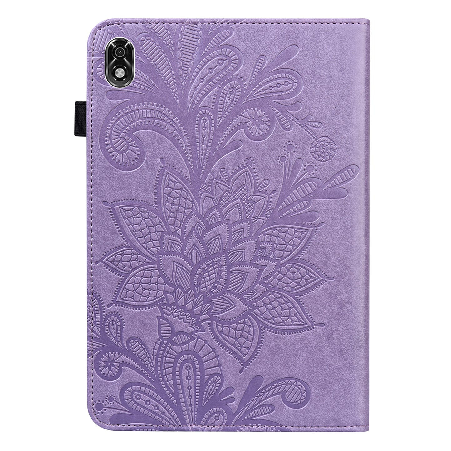 For Lenovo Legion Y700 Flower Imprinting Auto Wake/Sleep Stand Tablet Cover Leather Case with Wallet Function