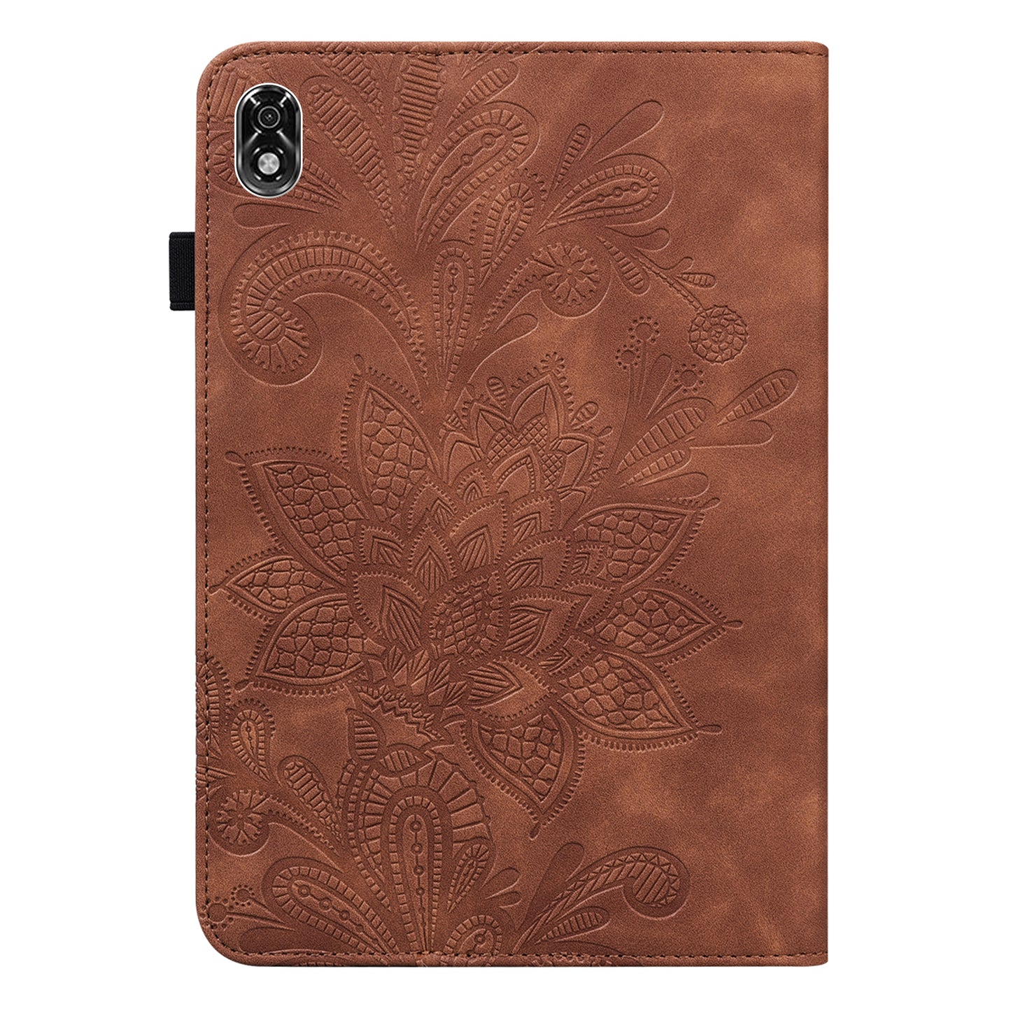 For Lenovo Legion Y700 Flower Imprinting Auto Wake/Sleep Stand Tablet Cover Leather Case with Wallet Function