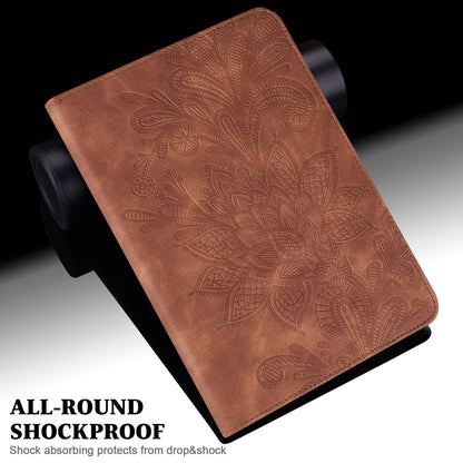 For Lenovo Legion Y700 Flower Imprinting Auto Wake/Sleep Stand Tablet Cover Leather Case with Wallet Function