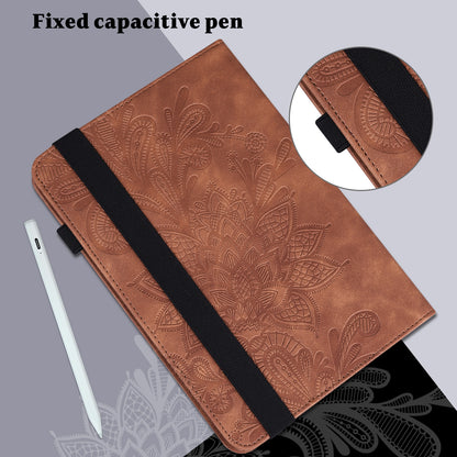 For Lenovo Legion Y700 Flower Imprinting Auto Wake/Sleep Stand Tablet Cover Leather Case with Wallet Function