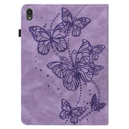 For Lenovo Tab P11 Plus Imprinting Butterflies Leather Built-in Card Slots Tablet Smart Cover Auto Wake/Sleep Stand Tablet Case