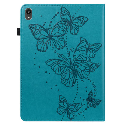 For Lenovo Tab P11 Plus Imprinting Butterflies Leather Built-in Card Slots Tablet Smart Cover Auto Wake/Sleep Stand Tablet Case