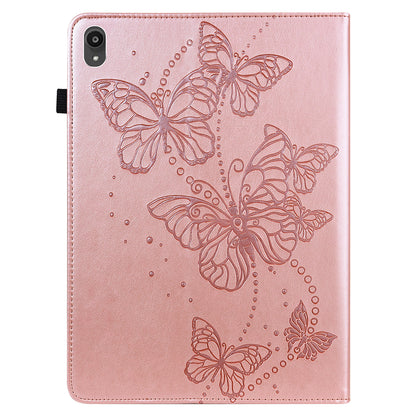 For Lenovo Tab P11 Plus Imprinting Butterflies Leather Built-in Card Slots Tablet Smart Cover Auto Wake/Sleep Stand Tablet Case