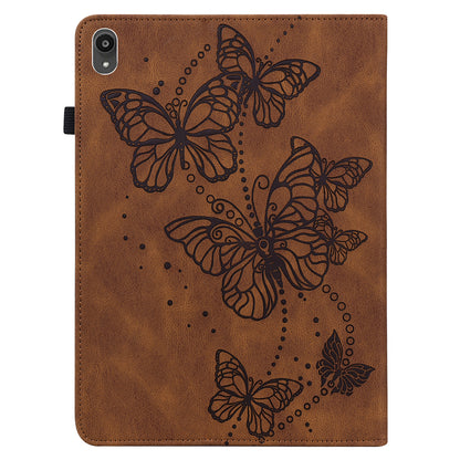 For Lenovo Tab P11 Plus Imprinting Butterflies Leather Built-in Card Slots Tablet Smart Cover Auto Wake/Sleep Stand Tablet Case