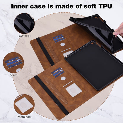 For Lenovo Tab P11 Plus Imprinting Butterflies Leather Built-in Card Slots Tablet Smart Cover Auto Wake/Sleep Stand Tablet Case