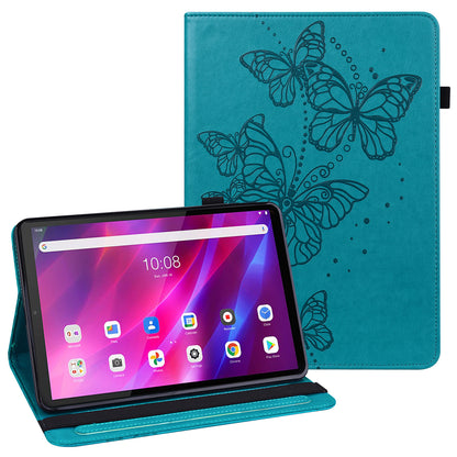 For Lenovo Tab K10 TB-X6C6F TB-X6C6L TB-X6C6X (2021) PU Leather Smart Tablet Cover Shell Auto Wake/Sleep Stand Tablet Case Imprinting Butterflies Built-in Card Slots Tablet Case