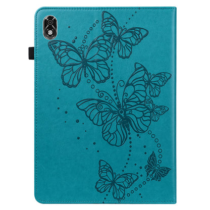 For Lenovo Legion Y700 Scratch-resistant Auto Wake/Sleep Stand Tablet Case Imprinting Butterflies Leather Built-in Card Slots Tablet Smart Cover