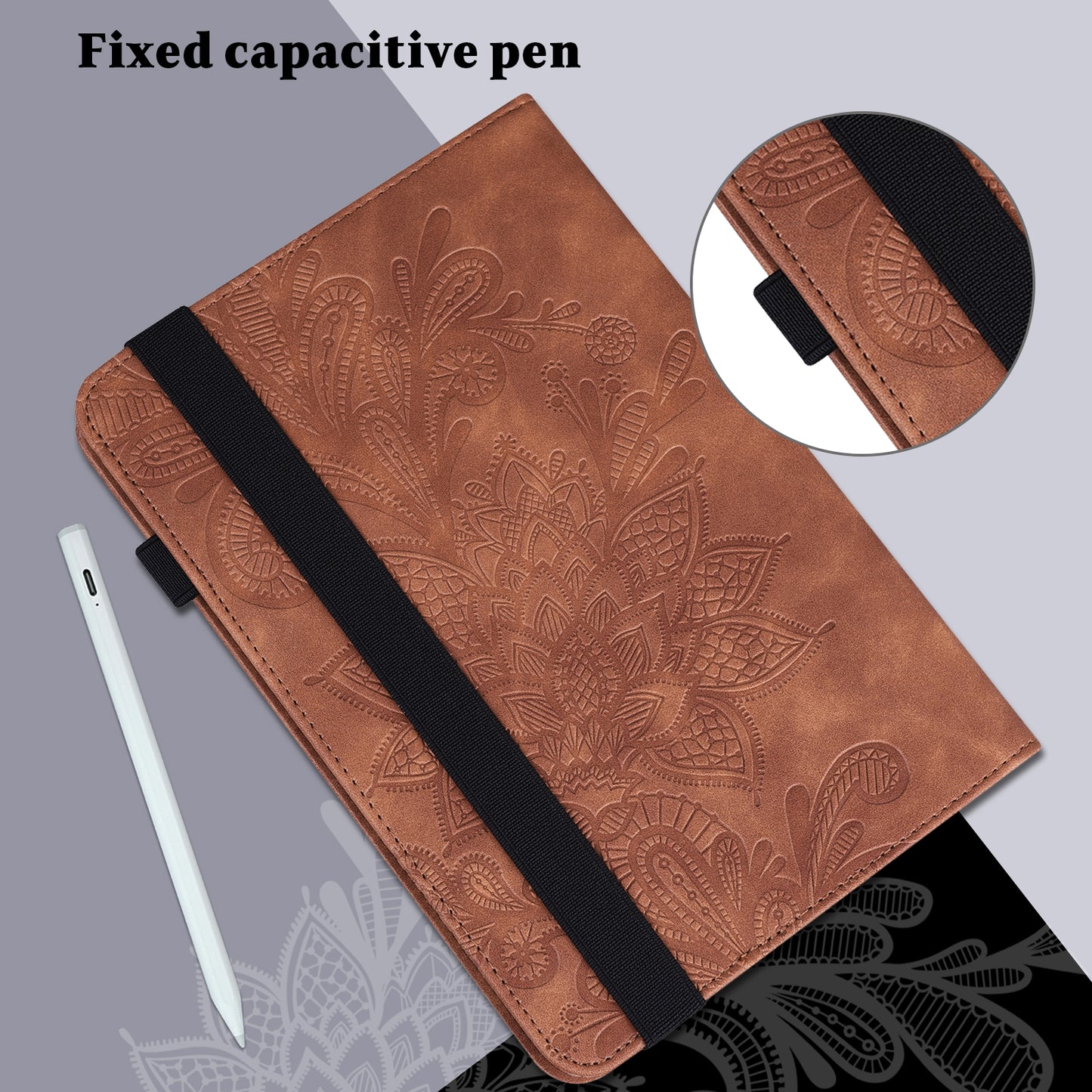 For Lenovo Tab P11 Plus Flower Imprinting Auto Wake/Sleep Fall Protection Tablet Cover Stand Wallet Leather Case