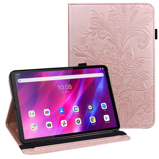 For Lenovo Tab K10 (TB-X6C6F TB-X6C6L TB-X6C6X) (2021) Flower Imprinting Auto Wake/Sleep Tablet Cover Stand Wallet Anti-drop Leather Case