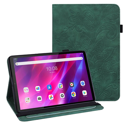 For Lenovo Tab K10 (TB-X6C6F TB-X6C6L TB-X6C6X) (2021) Flower Imprinting Auto Wake/Sleep Tablet Cover Stand Wallet Anti-drop Leather Case