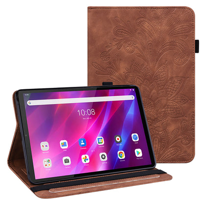 For Lenovo Tab K10 (TB-X6C6F TB-X6C6L TB-X6C6X) (2021) Flower Imprinting Auto Wake/Sleep Tablet Cover Stand Wallet Anti-drop Leather Case