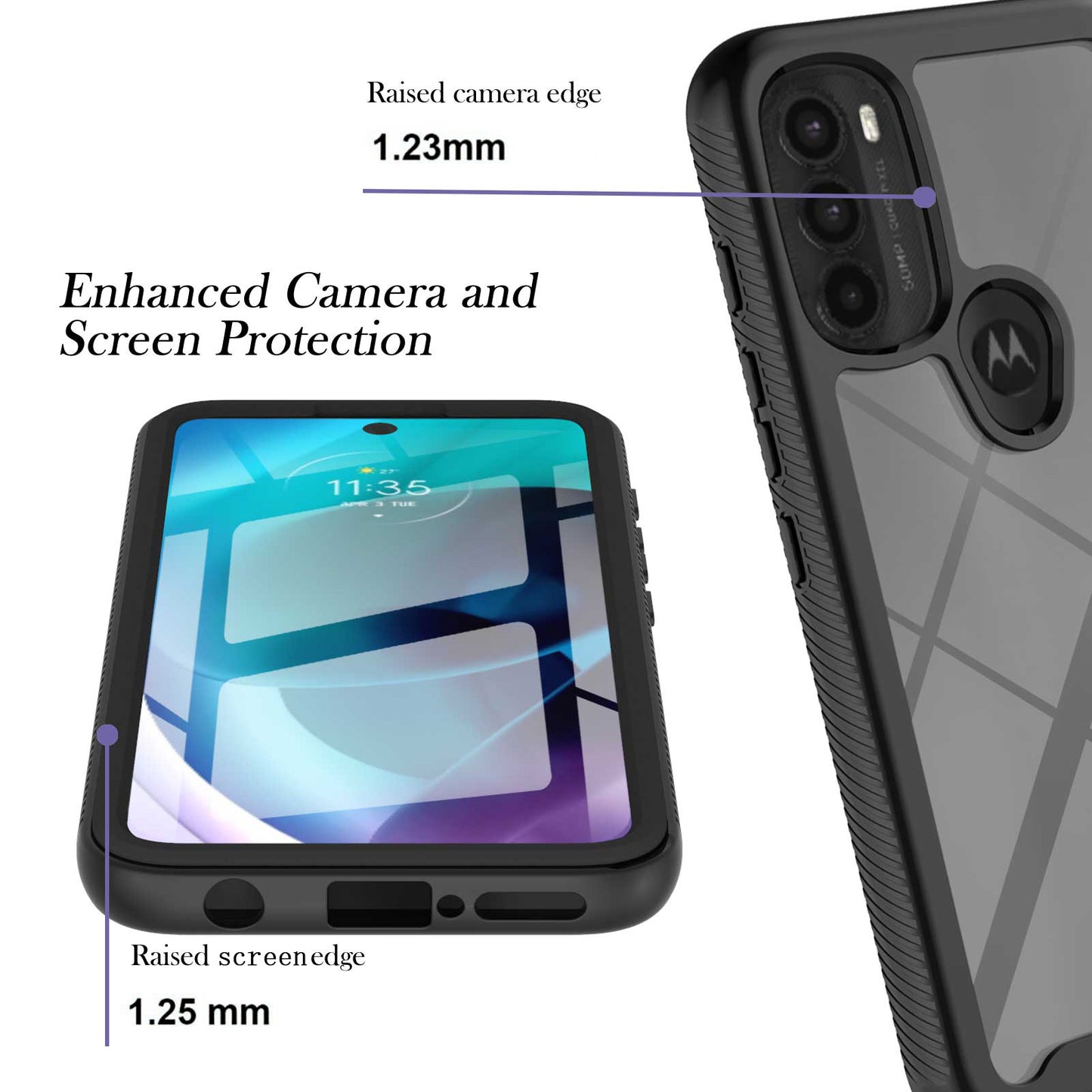 YB PC Series-6 for Motorola Moto G71 5G Full Protection Anti-fall Detachable Built-in PET Screen Protector Phone Case TPU+PC Cover