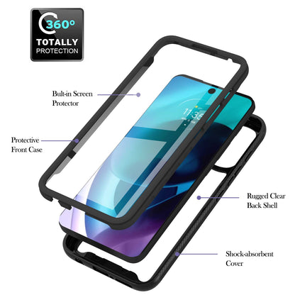 YB PC Series-6 for Motorola Moto G71 5G Full Protection Anti-fall Detachable Built-in PET Screen Protector Phone Case TPU+PC Cover