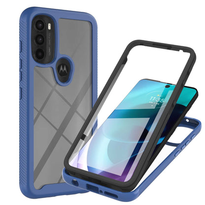 YB PC Series-6 for Motorola Moto G71 5G Full Protection Anti-fall Detachable Built-in PET Screen Protector Phone Case TPU+PC Cover