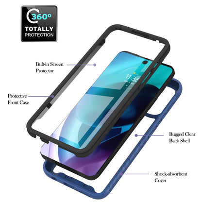 YB PC Series-6 for Motorola Moto G71 5G Full Protection Anti-fall Detachable Built-in PET Screen Protector Phone Case TPU+PC Cover