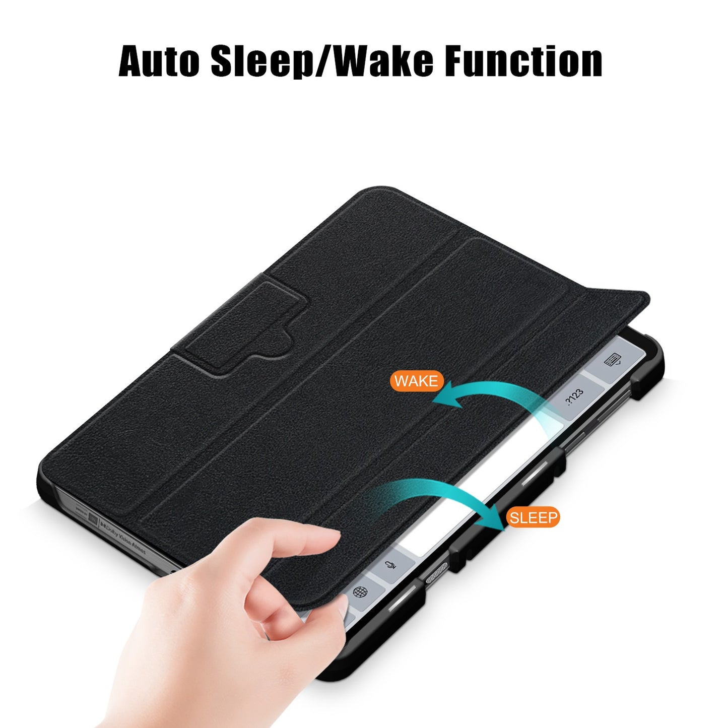 For Lenovo Legion Y700 Trifold Stand Tablet Case Microfiber Leather Auto Wake/Sleep Magnetic Closure Cover