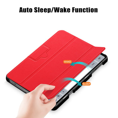 For Lenovo Legion Y700 Trifold Stand Tablet Case Microfiber Leather Auto Wake/Sleep Magnetic Closure Cover