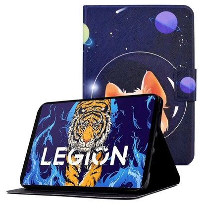 For Lenovo Legion Y700 Pattern Printing Leather Shock Proof Tablet Case Protective Cover