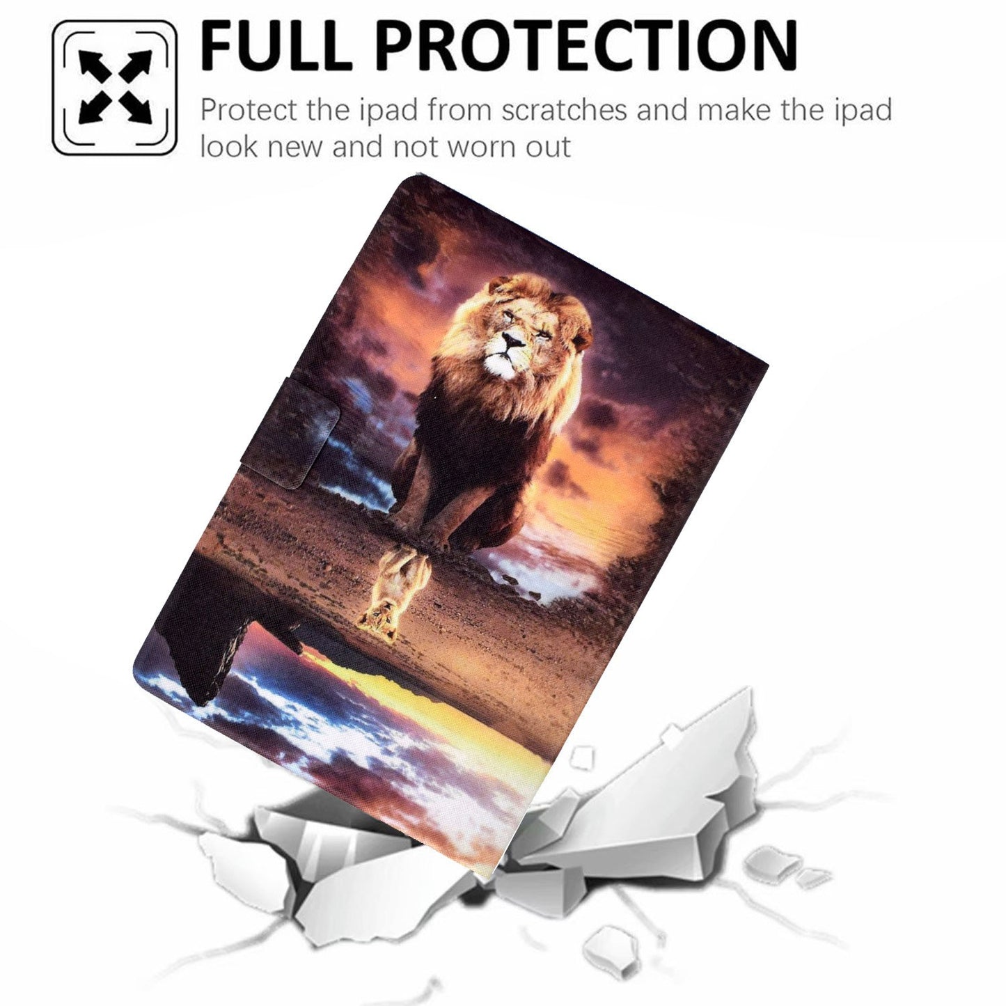 For Lenovo Legion Y700 Pattern Printing Leather Shock Proof Tablet Case Protective Cover