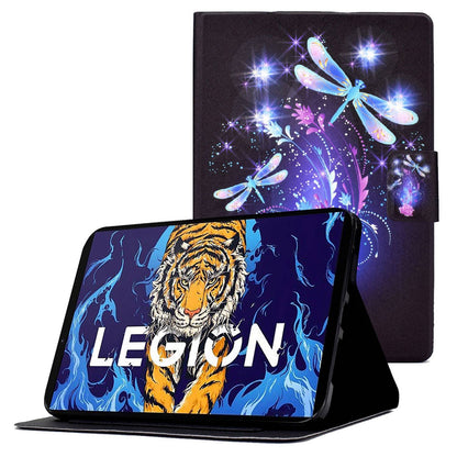 For Lenovo Legion Y700 Pattern Printing Leather Shock Proof Tablet Case Protective Cover