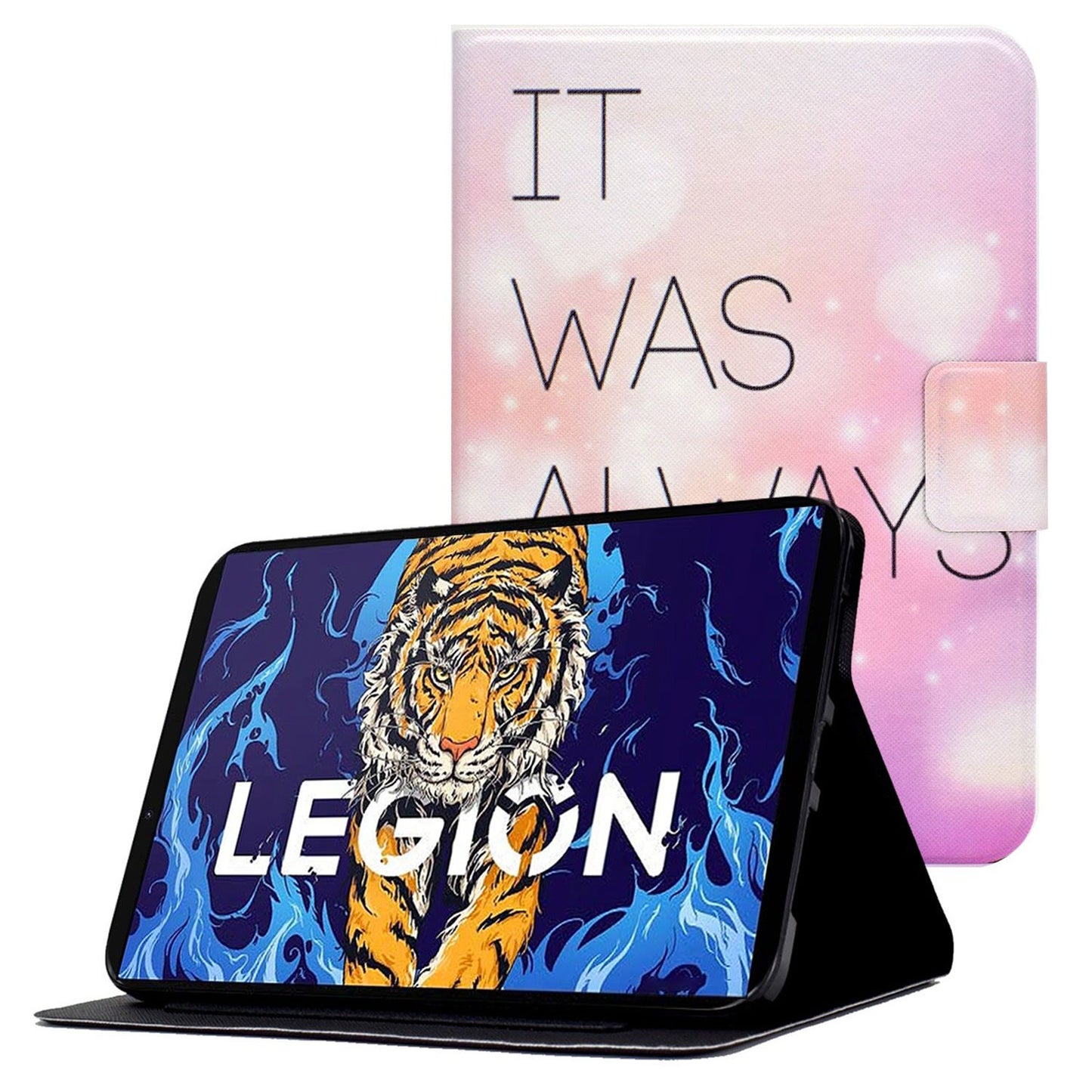 For Lenovo Legion Y700 Pattern Printing Leather Shock Proof Tablet Case Protective Cover