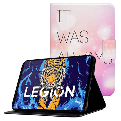 For Lenovo Legion Y700 Pattern Printing Leather Shock Proof Tablet Case Protective Cover