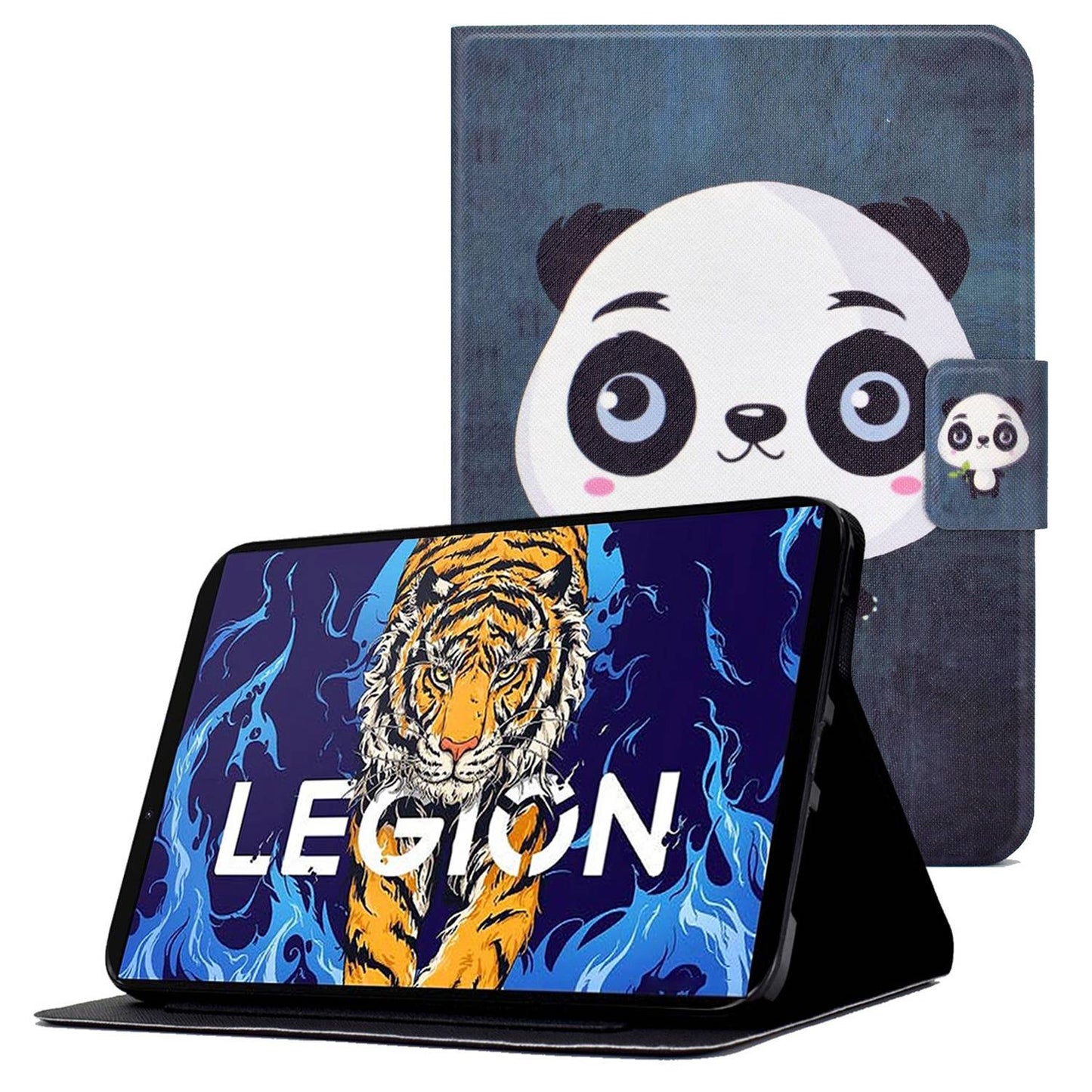 For Lenovo Legion Y700 Pattern Printing Leather Shock Proof Tablet Case Protective Cover