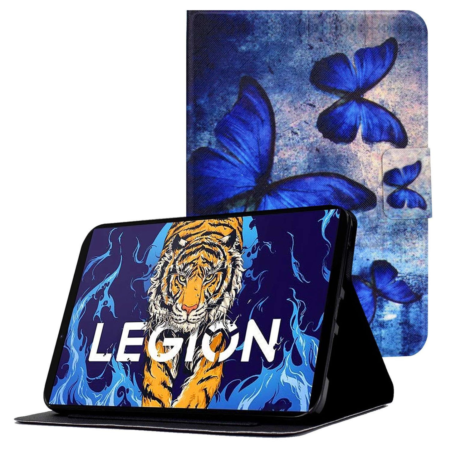 For Lenovo Legion Y700 Pattern Printing Leather Shock Proof Tablet Case Protective Cover