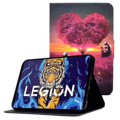 For Lenovo Legion Y700 Pattern Printing Leather Shock Proof Tablet Case Protective Cover