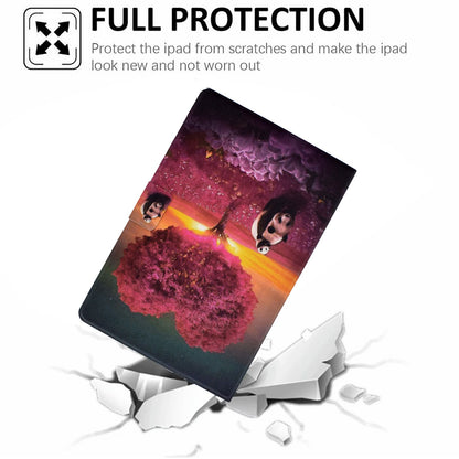 For Lenovo Legion Y700 Pattern Printing Leather Shock Proof Tablet Case Protective Cover