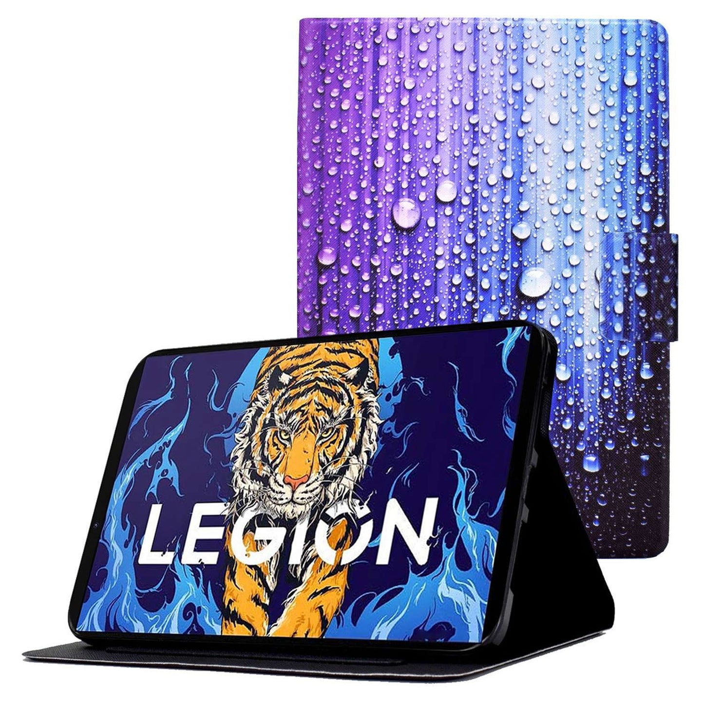 For Lenovo Legion Y700 Pattern Printing Leather Shock Proof Tablet Case Protective Cover